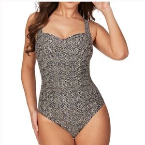 NWOT NipTuck Swim Nautical Foil Joanne One Piece Swimsuit
